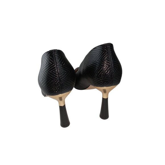 Sophitina Womens Heels Black Leather Stiletto Pointed Toe Pump Cocktail Size 42 - Picture 6 of 9